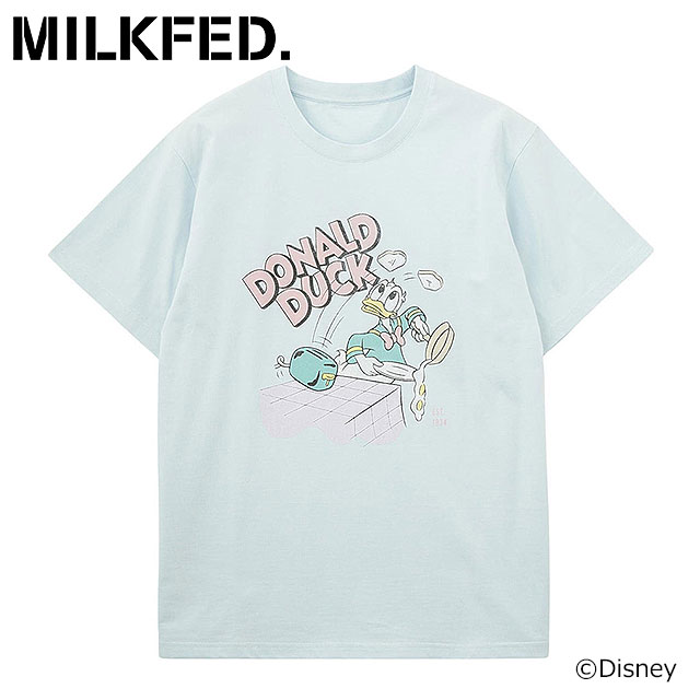 ミルクフェド MILKFED. ドナルドダック  クッキング ショートスリーブTシャツ 103252011024 SS25SPOT 半袖 Disney ディズニー LtBLUE  正規取扱店