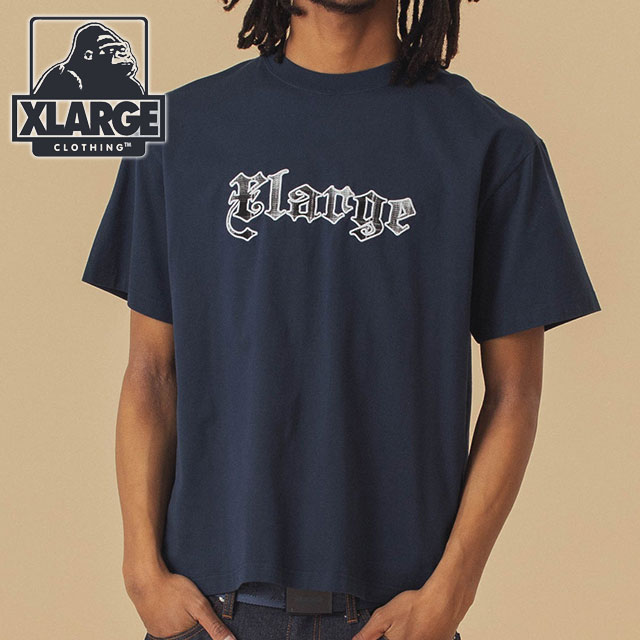 �G�N�X�g�����[�W XLARGE �p�b�`�h���S �V���[�g�X���[�uT�V���c 101252011052 SS25SPOT PATCHED LOGO SS TEE ���� NAVY  ���K�戵�X