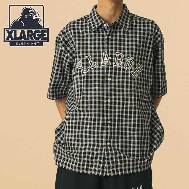 XLARGE（エクストラ ラージ） パッチロゴ プレイド ショートスリーブ