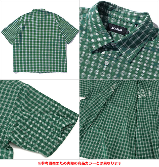 XLARGE（エクストラ ラージ） パッチロゴ プレイド ショートスリーブ