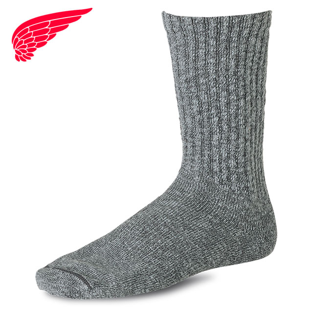 ���b�h�E�B���O REDWING �R�b�g���u�����h �}�[�����O�N���[ 97373 97651 COTTON BLEND MARL RAGG CREW  OVER-DYED �����Y �C�� BLACK GRAY  ���K�戵�X