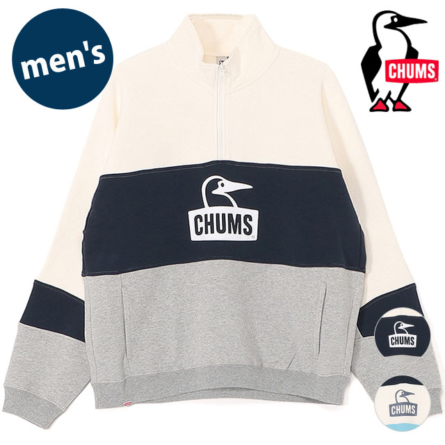 �`�����X CHUMS �J�[���Y�p�l���n�[�t�W�b�v�g�b�v CH00-1509 FW25 M Kearns Panel Half Zip Top �v���I�[�o�[ USA�R�b�g�� �I�[�o�[�T�C�Y ���K�戵�X