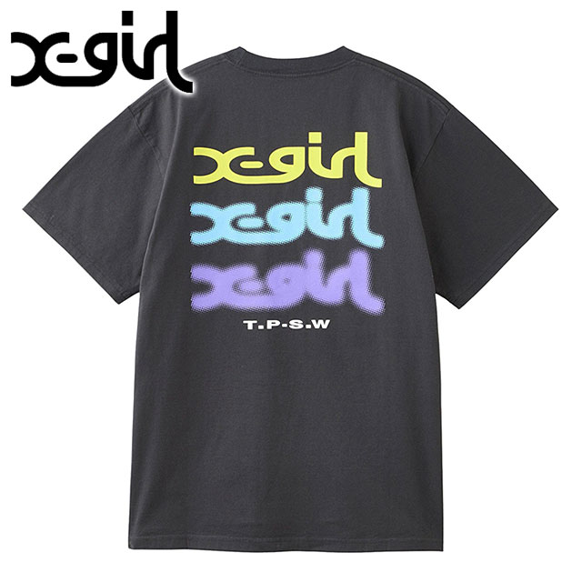 エックスガール X-girl グローロゴショートスリーブTシャツ 105258011004 SS25SPOT GLOW LOGO S S TEE レディース xgirl トップス 半袖 CHARCOAL  正規取扱店