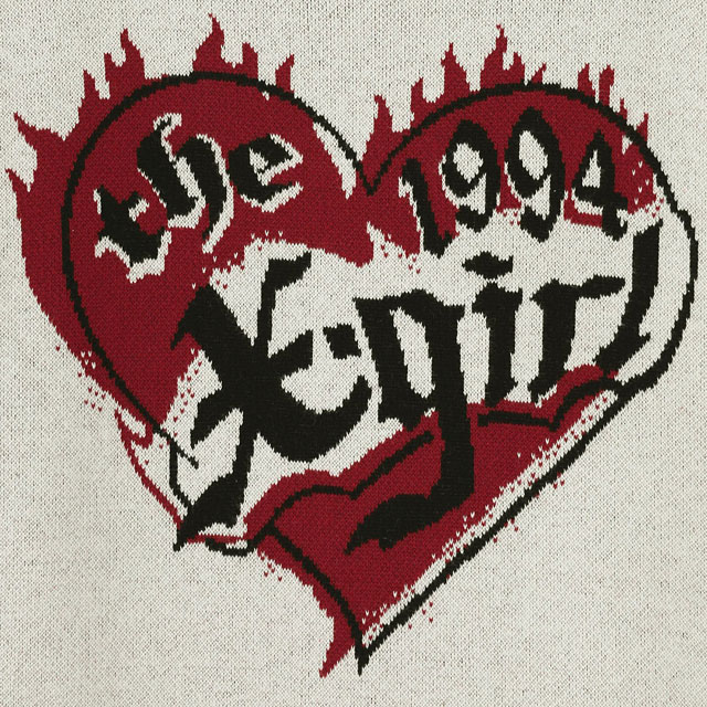 X-girl（エックスガール） ハートロゴ ジャガードニットトップ