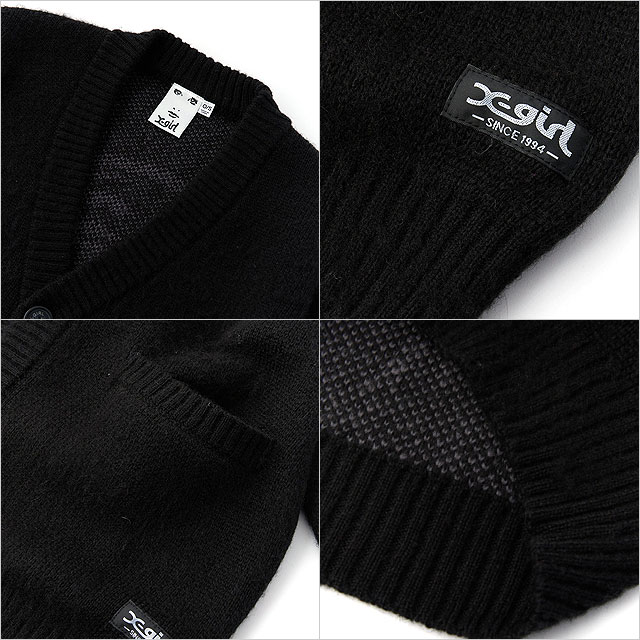 X-girl（エックスガール） フェイス ジャガードニットカーディガン