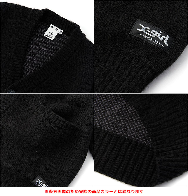 X-girl エックスガール フェイス ジャガードニットカーディガン