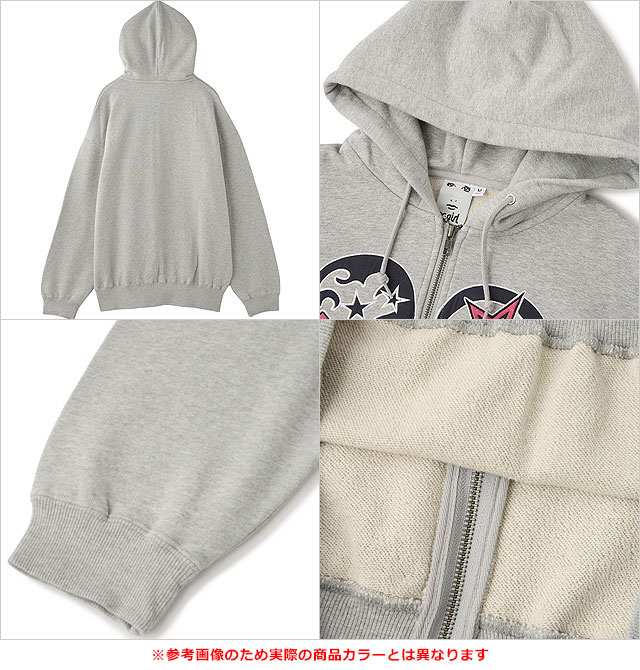 X-Girl グレー トレーナー ハートロゴ X-girl（エックスガール）の「HEART LOGO SWEAT HOODIE