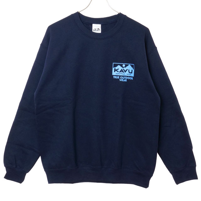 カブー KAVU トゥルーロゴスウェット [19822333 FW25] TRUE Logo Sweat メンズ トップス トレーナー 長袖 クルーネック Navy 正規取扱店 KAVU（カブー） トゥルーロゴスウェット 19822333 FW25 TRUE Logo