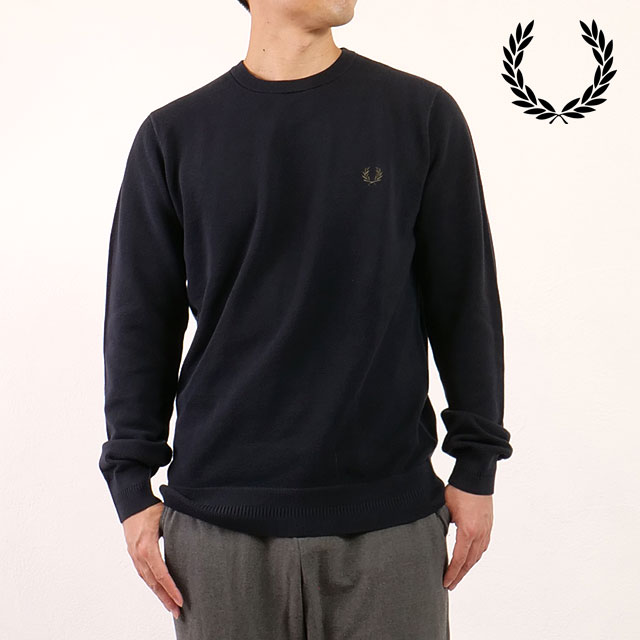 �t���b�h�y���[ FRED PERRY �s�P�X�e�b�`�W�����p�[ K1309-608 FW25Q4 PIQUE STITCH JUMPER �����Y �g�b�v�X �Z�[�^�[ �N���[�l�b�N�j�b�g NAVY ���K�戵�X