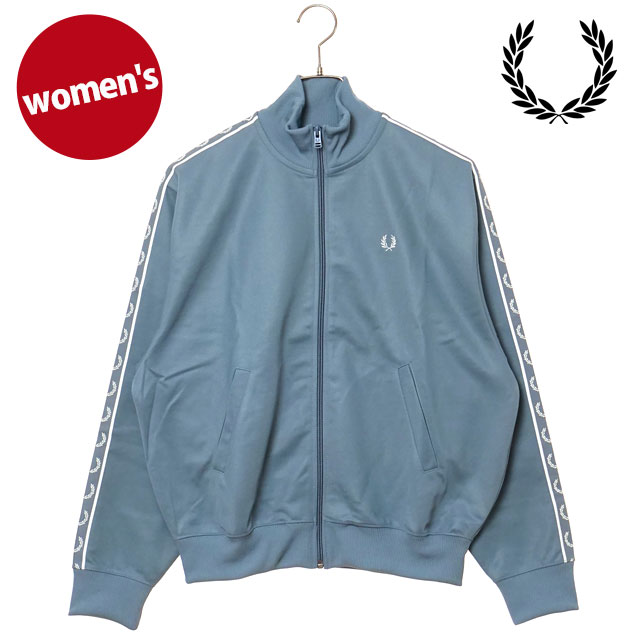 フレッドペリー FRED PERRY テープド トラックジャケット [J9100-Z20 FW25Q4] TAPED TRACK JACKET レディース アウター トラックトップ ブルゾン ジャージ上 STOCKPORT-BLUE 正規取扱店 FRED PERRY（フレッドペリー） テープド トラックジャケット J9100-Z20
