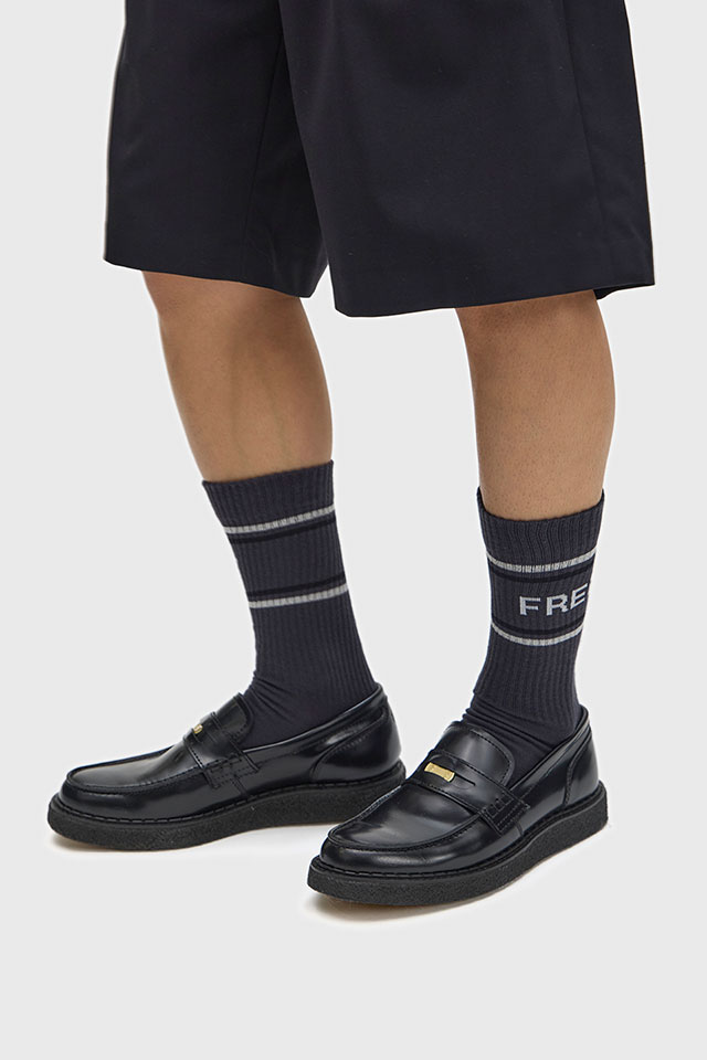 フレッドペリー FRED PERRY ジョージコックス ペニーローファー レザー SB1345-102 FW25Q4 GC×FP PENNY LOAFER GEORGE COX コラボ BLACK 正規取扱店の画像