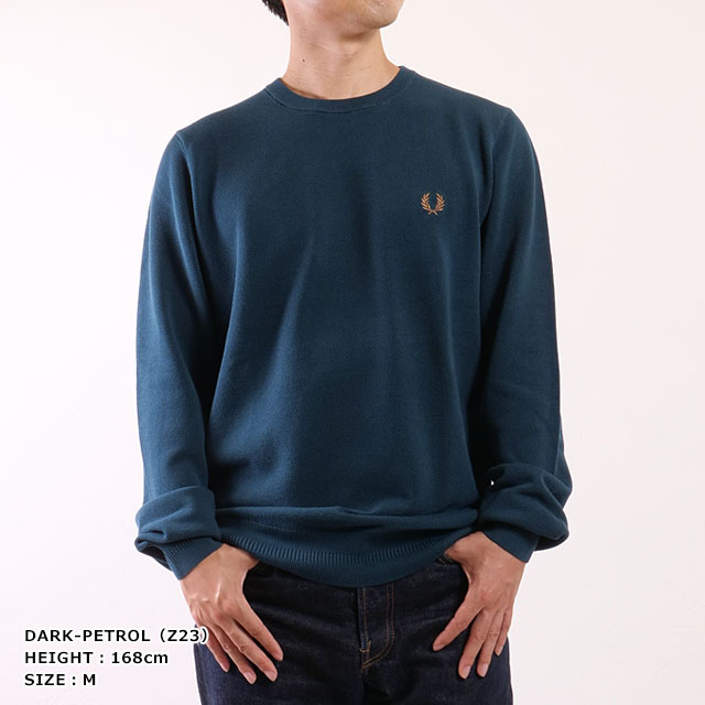 フレッドペリー FRED PERRY ピケステッチジャンパー K1309 PIQUE STITCH JUMPER メンズ トップス セーター クルーネックニット 当店激オシ 正規取扱店