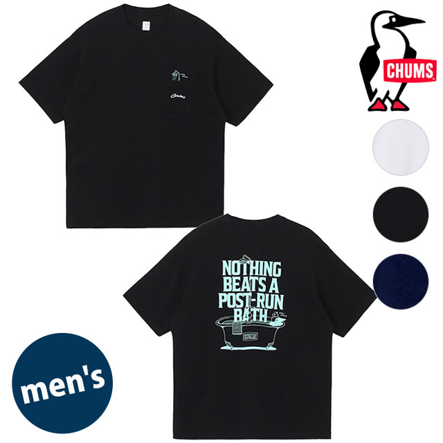 �`�����X CHUMS �����Y CD�|�X�g�����o�X�|�P�b�gT�V���c CH01-2758 SS26 M CD Post-Run Bath Pocket T-Shirt �g�b�v�X ���� �I�[�o�[�T�C�Y ����  ���K�戵�X