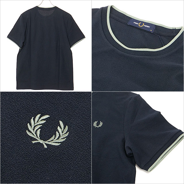 FRED PERRY（フレッドペリー） メンズ トリムディテールクレープピケT 