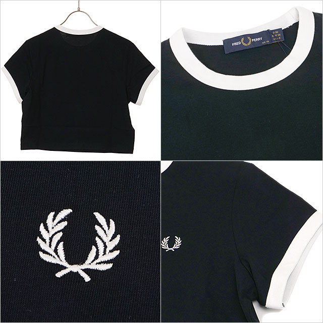 FRED PERRY（フレッドペリー） レディース クロップド リンガーTシャツ