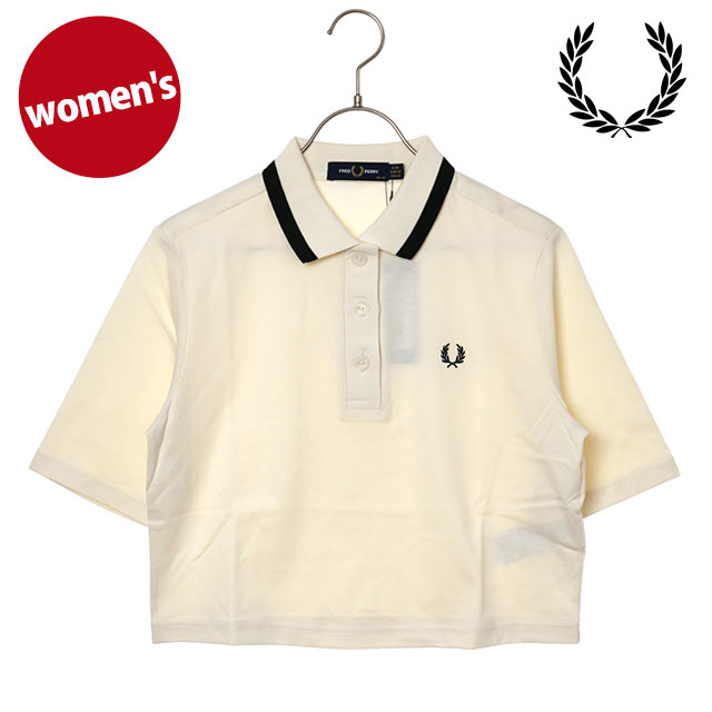 フレッドペリー FRED PERRY レディース ボールドティップドポロシャツ G2182-560 SS26Q2 BOLD TIPPED POLO SHIRT トップス クロップド丈 ホワイト系 正規取扱店