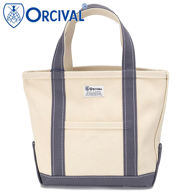 �I�[�V�o�� ORCIVAL �g�[�g�o�b�O �X���[�� OR-H0285-KWC TOTE BAG SMALL �� ���{�� �L�����o�X�g�[�g ���T�C�Y ���z �z���C�g�n ECRU IRON-GREY ���K�戵�X