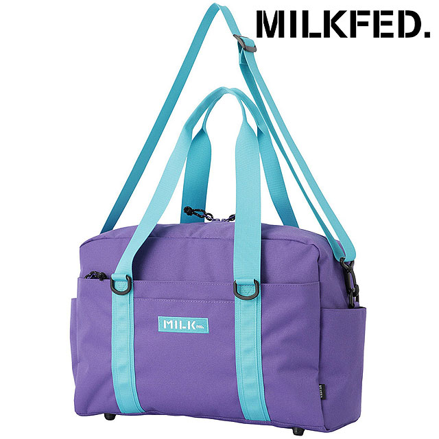 MILKFED. - ミルクフェド BFFボストンバッグ 103261053003 SS26 BFF BOSTON BAG ユニ一発やる 鞄 体操場御徒面子 旅する嚢 パープル PURPLE 置き目取りまわし店 リュック、バッグ-ダッフルバッグ