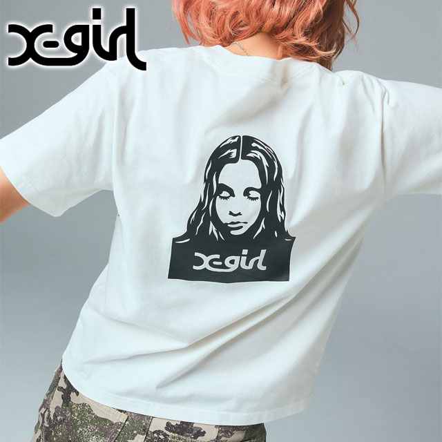 X-girl（エックスガール） レディース フェイスショートスリーブT