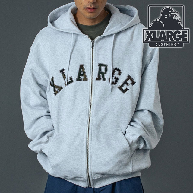 XLARGE（エクストラ ラージ） カモパッチ ジップアップフーデッド