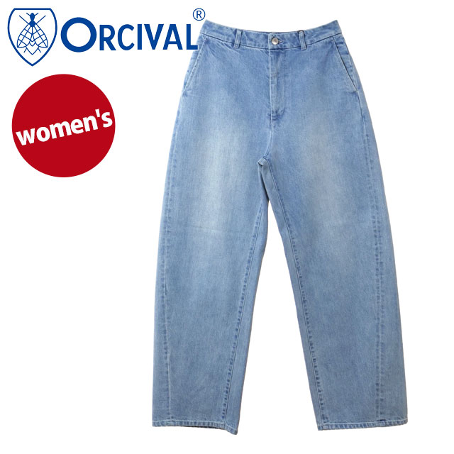 オーシバル ORCIVAL レディース ワイドカーブパンツ OR-E0311-SGB SS26 WIDE CURVE PANTS ボトムス デニムパンツ 長ズボン ブルー LT.BLUE 正規取扱店