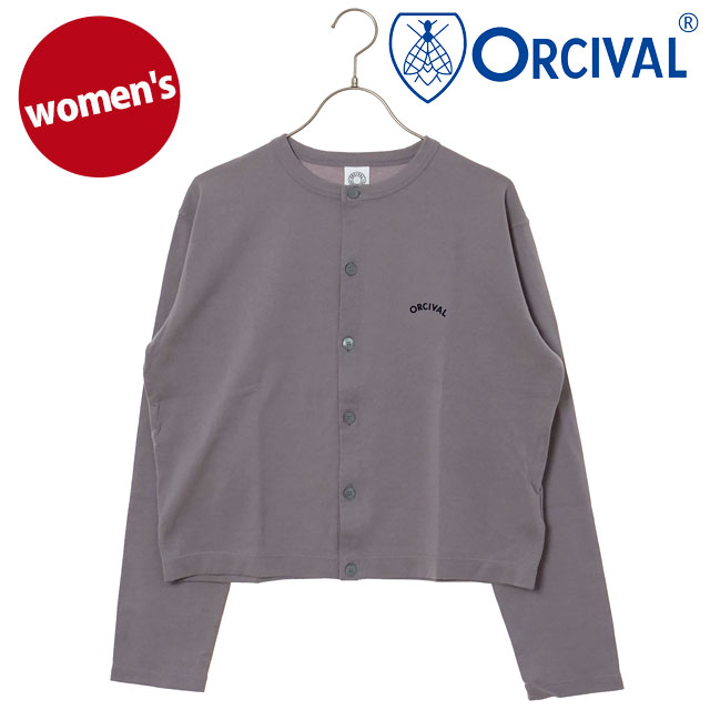 オーシバル ORCIVAL レディース クルーネック カーディガン OR-C0530-SEF SS26 CREW NECK CARDIGAN トップス 長袖 日本製 グレー GREY 正規取扱店