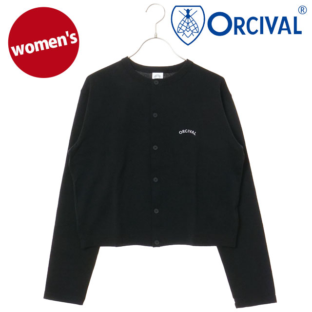 オーシバル ORCIVAL レディース クルーネック カーディガン OR-C0530-SEF SS26 CREW NECK CARDIGAN トップス 長袖 日本製 黒 BLACK 正規取扱店
