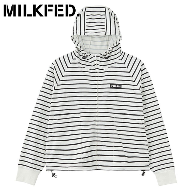 FLR914 zip hoodie 白黒 即日発送 MILKFED.（ミルクフェド） レディース ラッシュガードジップフーディー