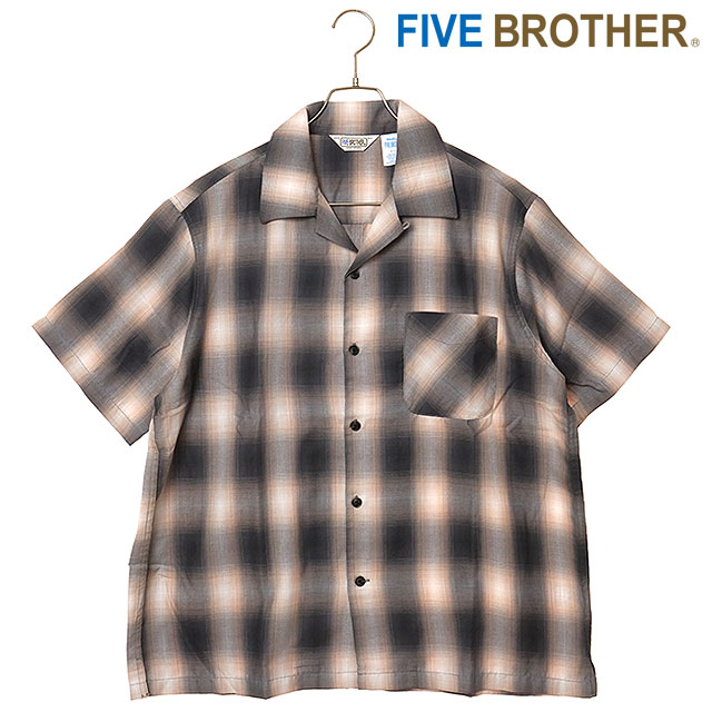 �t�@�C�u�u���U�[ FIVE BROTHER �����Y ���C�g�I���u�� �����i�b�v�V���c 152630 SS26 LIGHT OMBRE ONE-OP SHIRTS �g�b�v�X ���� �`�F�b�N�� �� ���K�戵�X