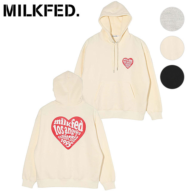 ミルクフェド MILKFED. レディース ロゴインハート スウェットフーディー 103234012010 FW23WINTER トップス プルオーバーパーカー｜mischiefstyle｜05