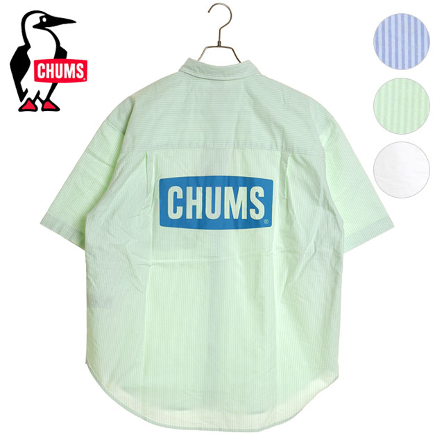 チャムス CHUMS メンズ オーバーサイズドチャムスロゴオックスフォードショートスリーブシャツ CH02 1211 SS24 Oversized CHUMS Logo OX :10100250:SHOETIME