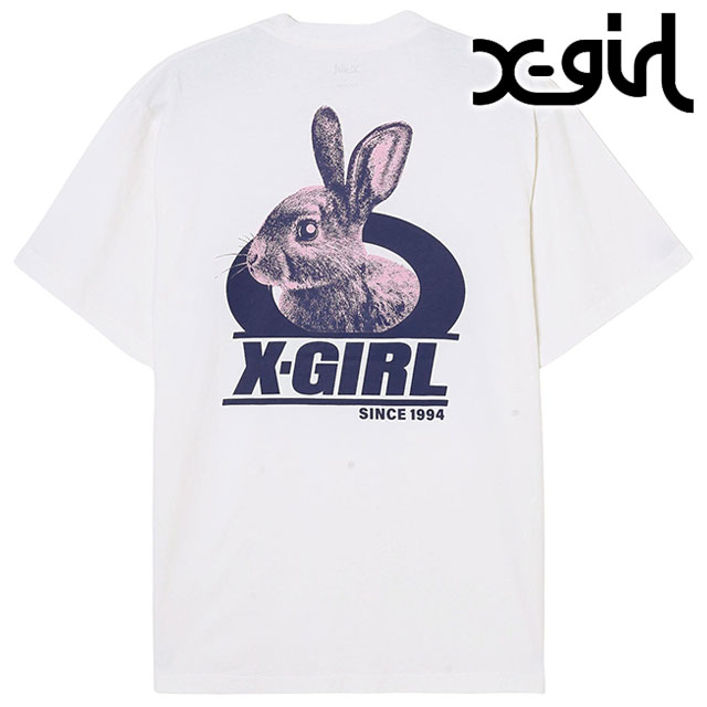 エックスガール X-girl レディース ツートーンラビット ショートスリーブティー 105241011022 SS24 xgirl トップス Tシャツ 半袖 WHITE｜mischiefstyle｜02