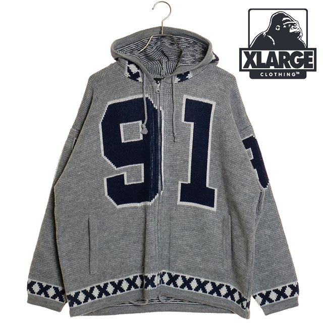 XLARGE（エクストラ ラージ） メンズ ジップアップフーデッドニット