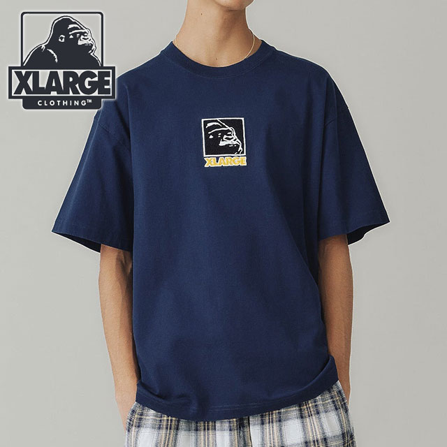 エクストララージ XLARGE メンズ スクエア OG ショートスリーブティー 101241011023 SS24 SQUARE OG S S TEE 半袖 NAVY｜mischiefstyle