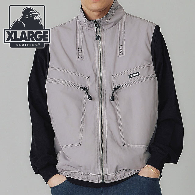 エクストララージ XLARGE メンズ タクティカル ベスト 101241021011 SS24 TACTICAL VEST x-large エックスラージ トップス GREY｜mischiefstyle