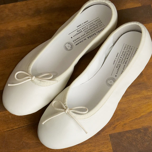 返品送料無料 トラベルシューズ バイ ショセ TRAVEL SHOES by chausser レディース バレエシューズ TR-009 ホワイト WH 正規取扱店_8