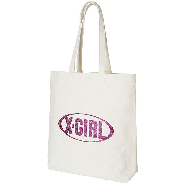 エックスガール X-girl グリターオーバルロゴ キャンバストートバッグ 105242053001...