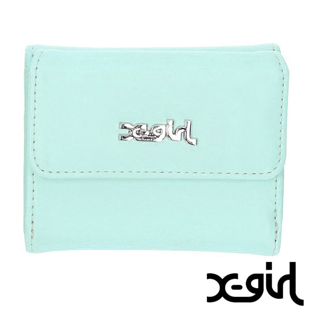 エックスガール X-girl レディース フェイクレザー ミニウォレット 105242054004 SU24 FAUX LEATHER MINI WALLET 三つ折り財布 LtBLUE｜mischiefstyle｜02