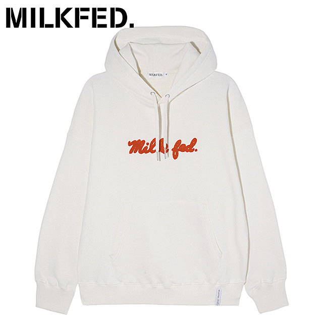 ミルクフェド MILKFED. アイシングロゴ ベーシック スウェットフーディー 103243012006 FW24 ICING LOGO BASIC SWEAT HOODIE スウェットパーカー OFF-WHITE