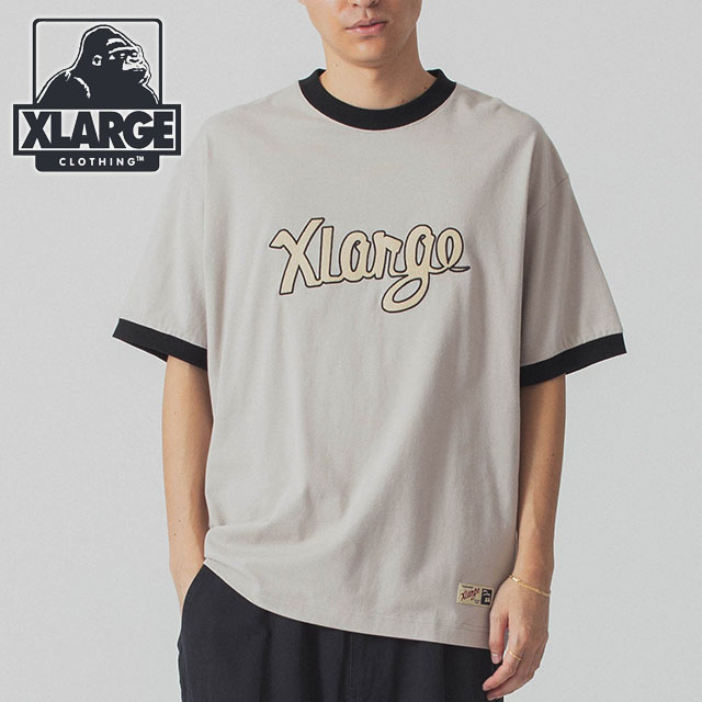 XLARGE オールド グラフィック ロゴ プリント Tシャツ 送料込 SALE】エクストララージ XLARGE レトロスクリプトロゴ リンガー