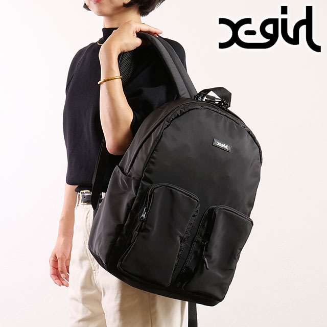 【SALE】エックスガール X-girl ロゴ ジャガードテープ バックパック [105251053009 SS25] LOGO JACQUARD TAPE BACKPACK メンズ・レディース Xgirl 鞄 リュック デイパック 通勤 通学 BLACK 正規取扱店【ts】 X-girl（エックスガール） ロゴ ジャガードテープ バックパック