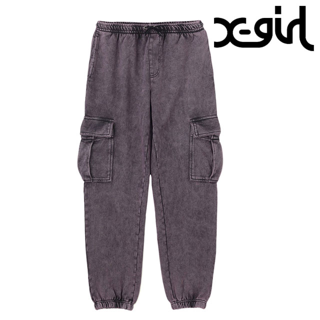 �G�b�N�X�K�[�� X-girl �t�F�C�f�b�h �J�[�S �X�E�F�b�g�p���c 105251031007 SS25 FADED CARGO SWEAT PANTS ���f�B�[�X Xgirl PURPLE ���K�戵�X