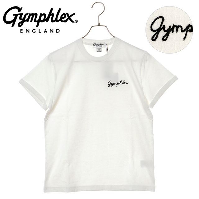 ジムフレックス Gymphlex ショートスリーブ Tシャツ #GY-C0446 COM SS25 S S T-SHIRT 定番 ロゴ刺繍 BLACK(WHITE)  正規取扱店 SALE】ジムフレックス Gymphlex クルーネック ニットライン T