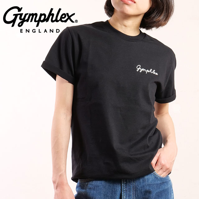 ジムフレックス Gymphlex ショートスリーブ Tシャツ #GY-C0446 COM SS25 S S T-SHIRT 定番 ロゴ刺繍 BLACK(WHITE)  正規取扱店