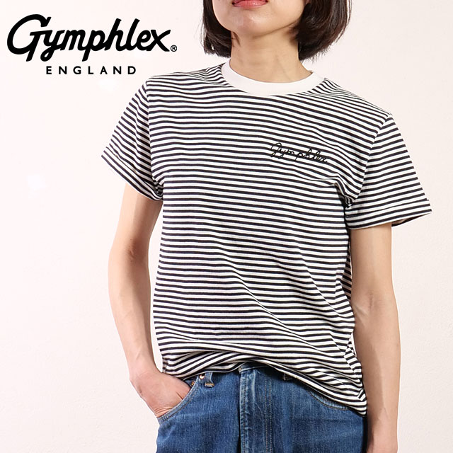 ジムフレックス Gymphlex ショートスリーブ Tシャツ #GY-C0446 COM SS25 S S T-SHIRT 定番 ロゴ刺繍 BLACK(WHITE)  正規取扱店 GYMPHLEX ジムフレックス Gymphlex ショートスリーブ Tシャツ