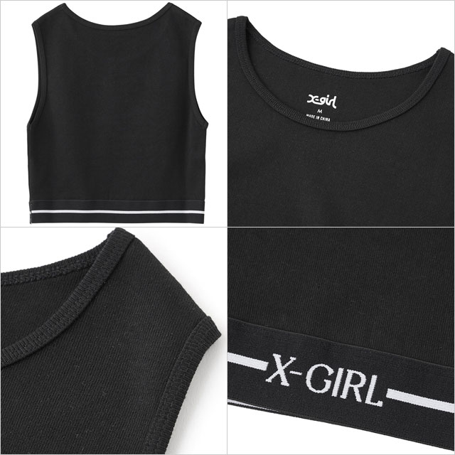 X-girl エックスガール ロゴアンドストライプ タンクトップ