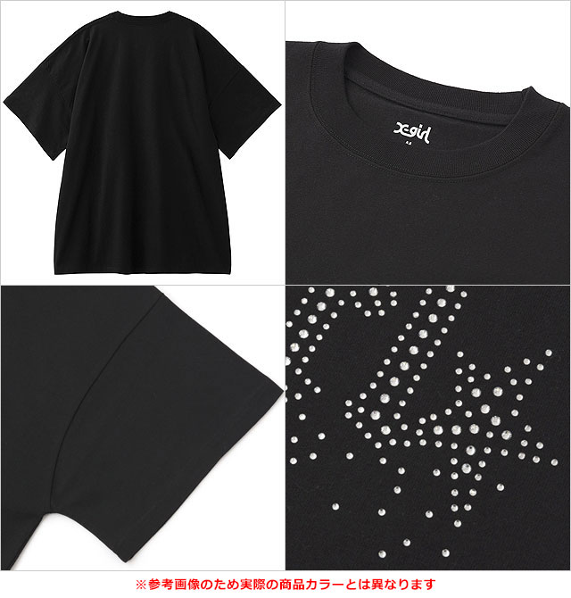 すぐ届く☆X-girl Tシャツワンピース ラインストーンロゴ☆ すぐ届く☆X-girl Tシャツワンピース ラインストーンロゴ☆