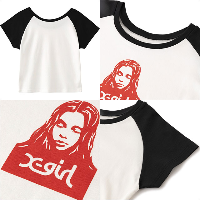 すぐ届く☆X-girl ラグラン ベビーTシャツ 主役級の一枚☆ X-girl エックスガール フェイス ラグランショートスリーブ