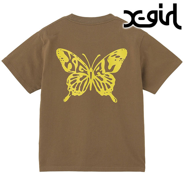 X-girl（エックスガール） バタフライシルエットロゴ ショートスリーブ