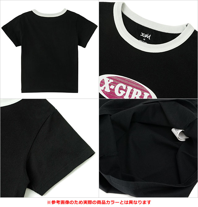 エックスガール X-girl グラデーショングリッターオーバルロゴ 半袖ベビーTシャツ 105252011012 SU25 BABY TEE レディース xgirl NAVY ネイビー 紺  正規取扱店 X-girl エックスガール グラデーショングリッターオーバルロゴ